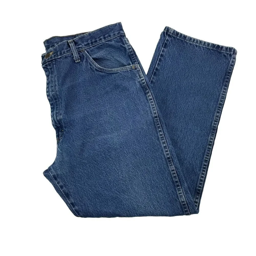 Wrangler Jeans Mens 40x30 Blue Denim Classic Fit Straight Leg 100% Cotton